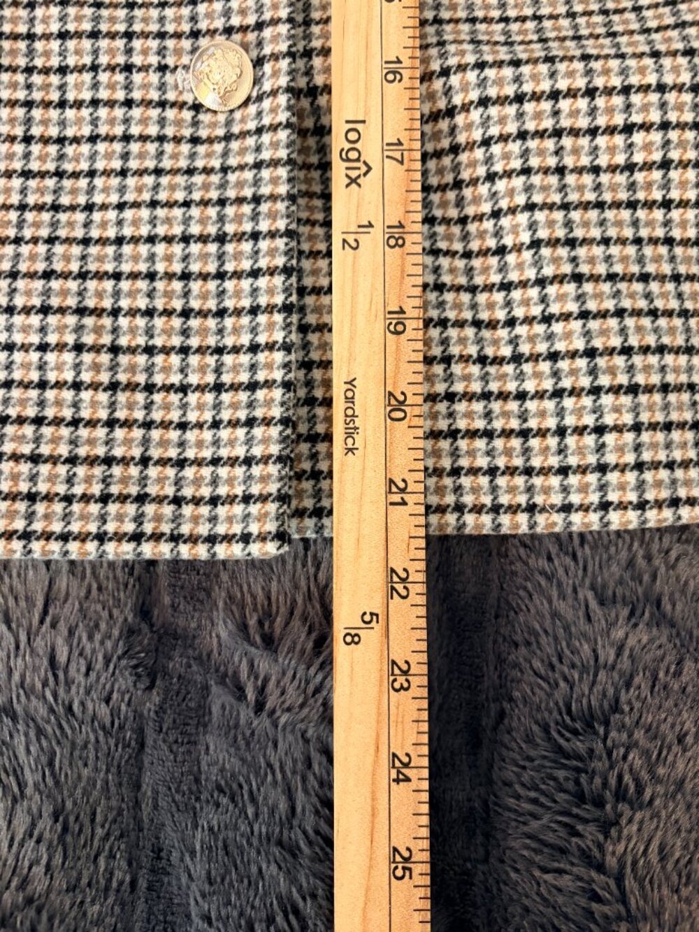 Ann Taylor Houndstooth Tweed Jacket Gold Button Blazer Size 8 Classic Old Money - Picture 13 of 14